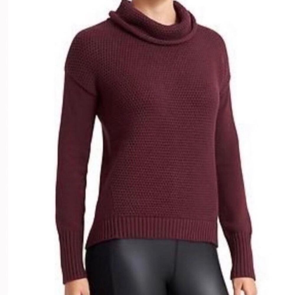 ATHLETA | Breckenridge Sweater‎ Pull Over Turtleneck Waffle Style Sz. XS